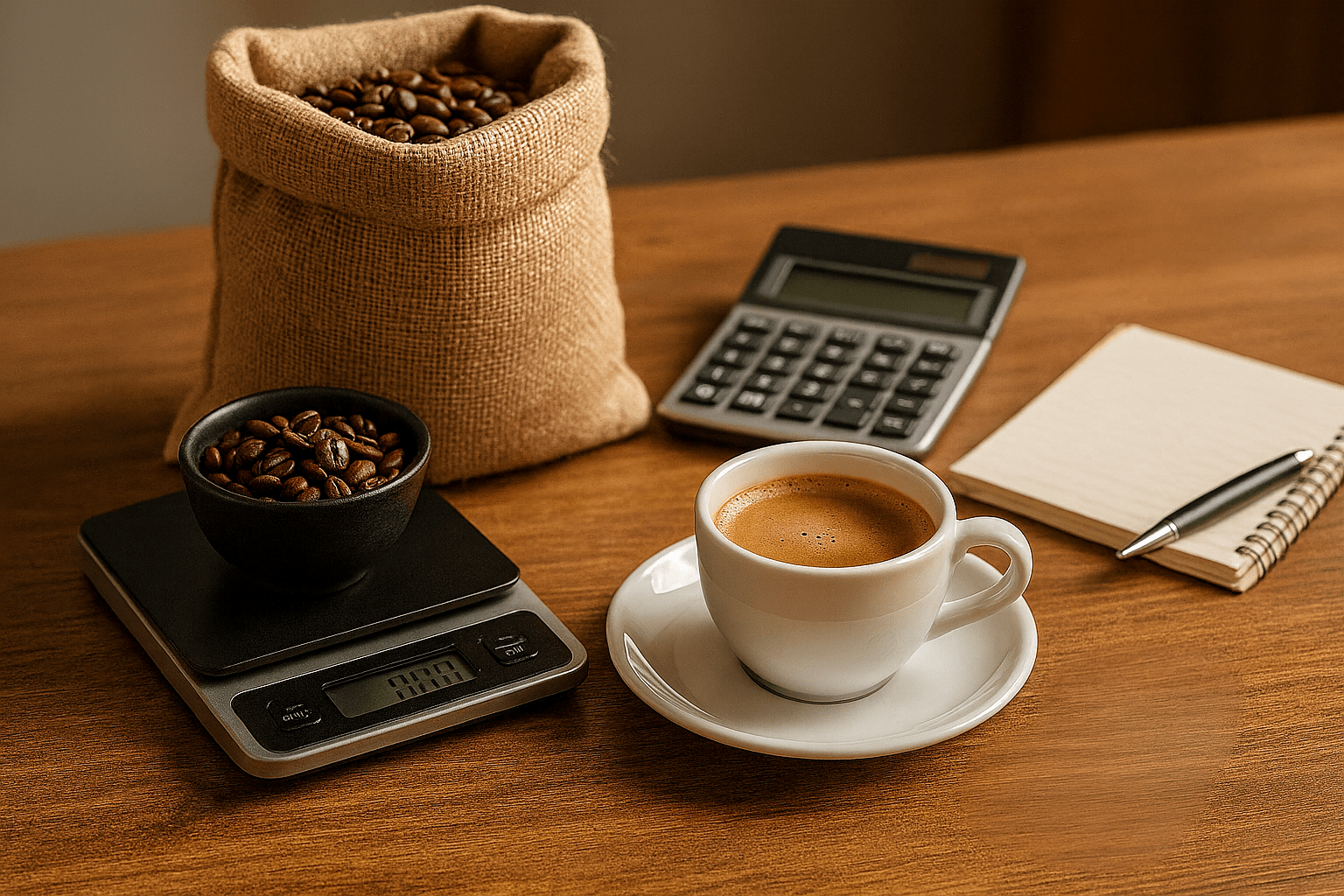 cafe en bar calculando coste dosis