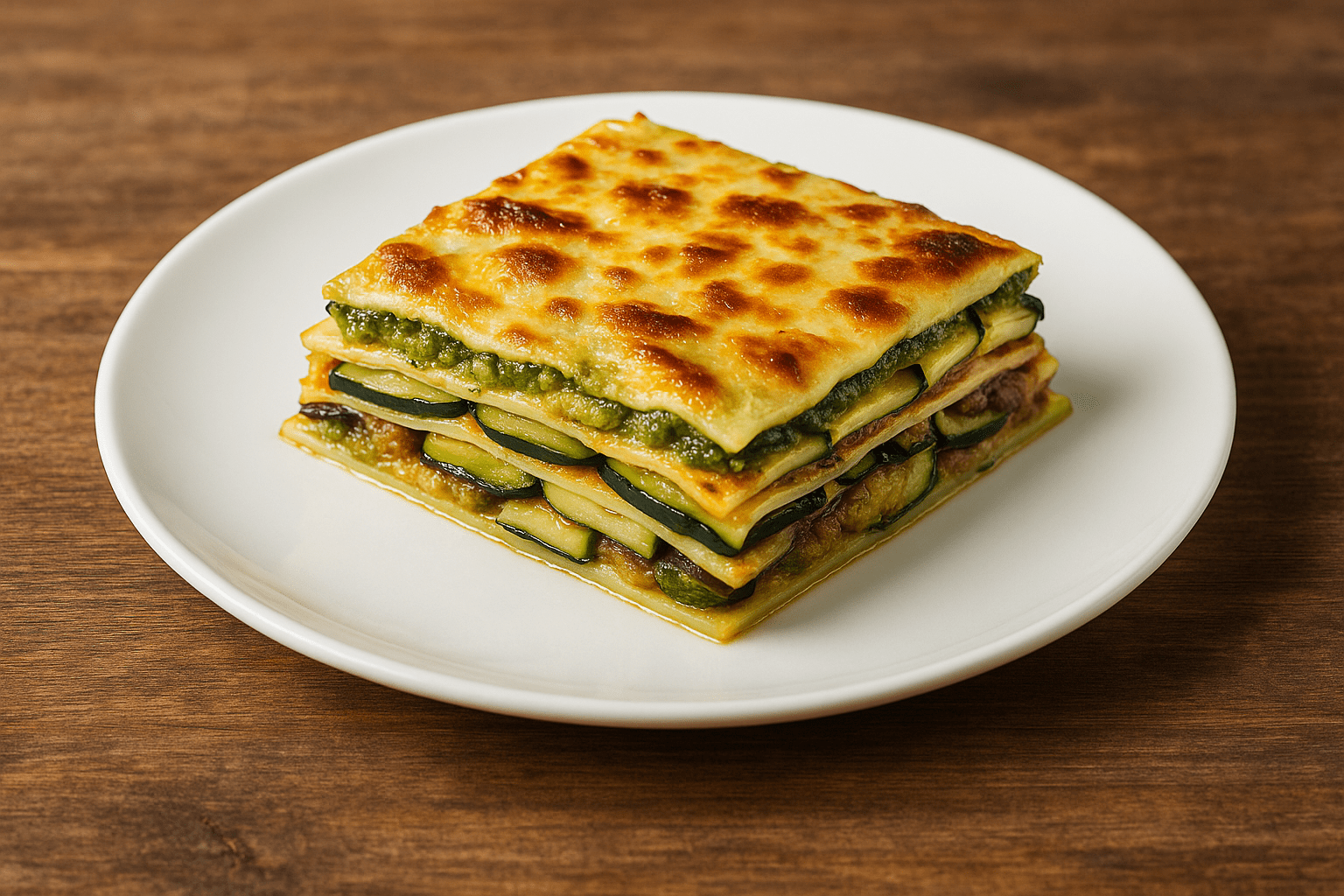 plato de lasaña de verduras