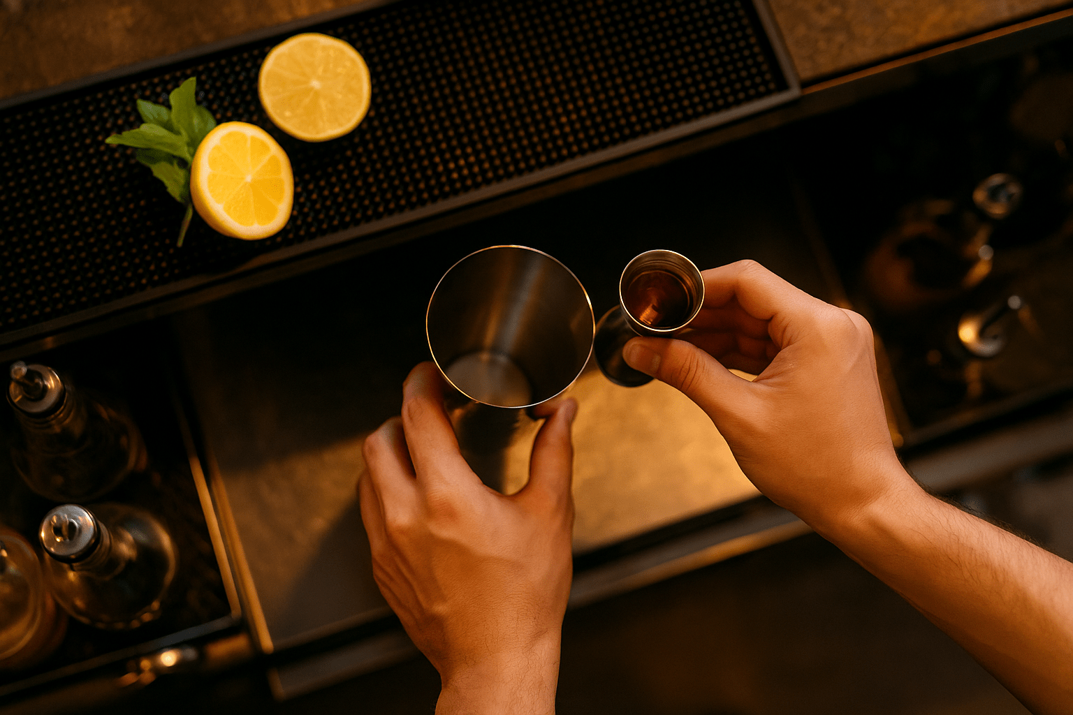 bartender preparando un cocktail
