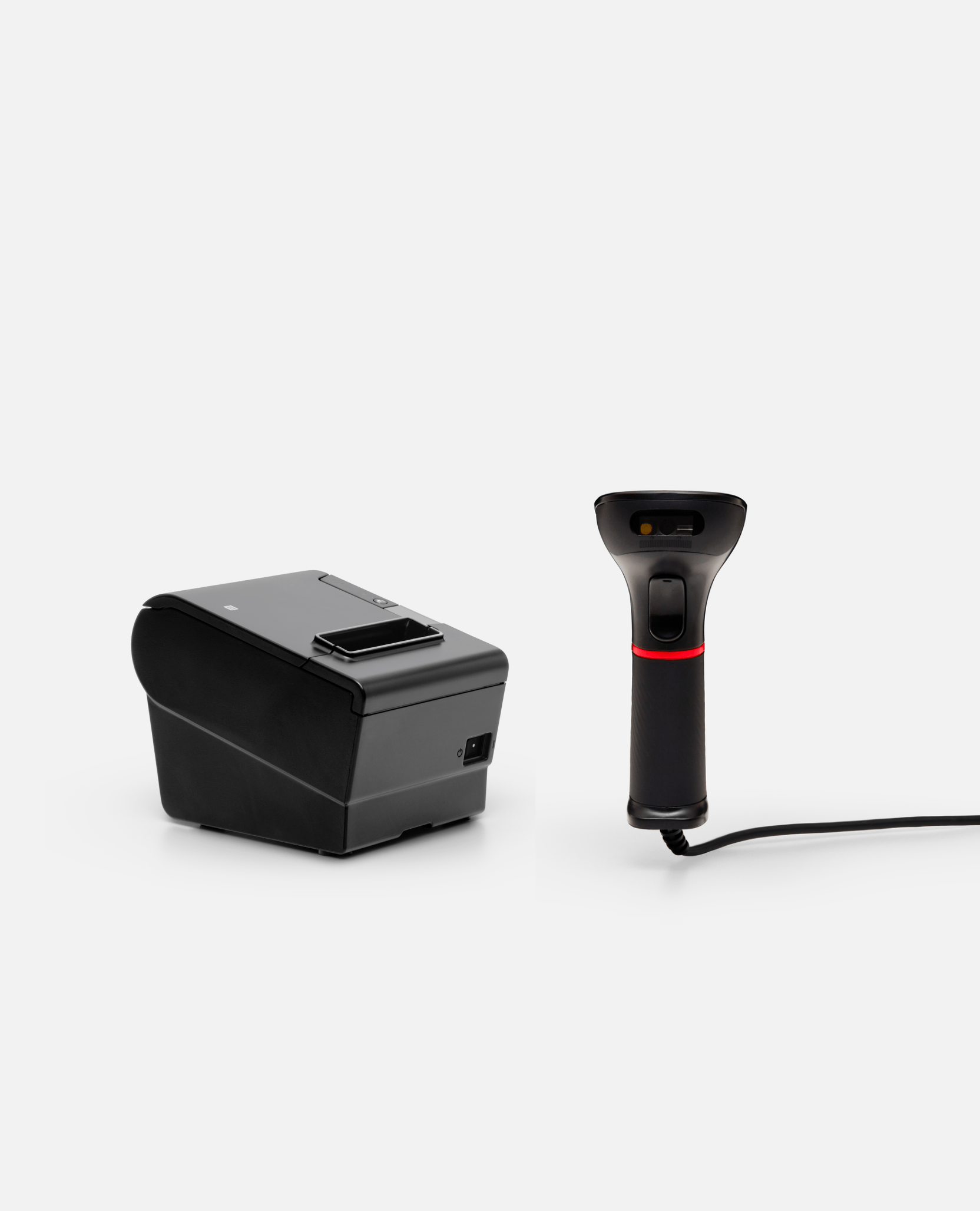 Fotografía de la impresora de pedidos EPSON y el escáner de mano.