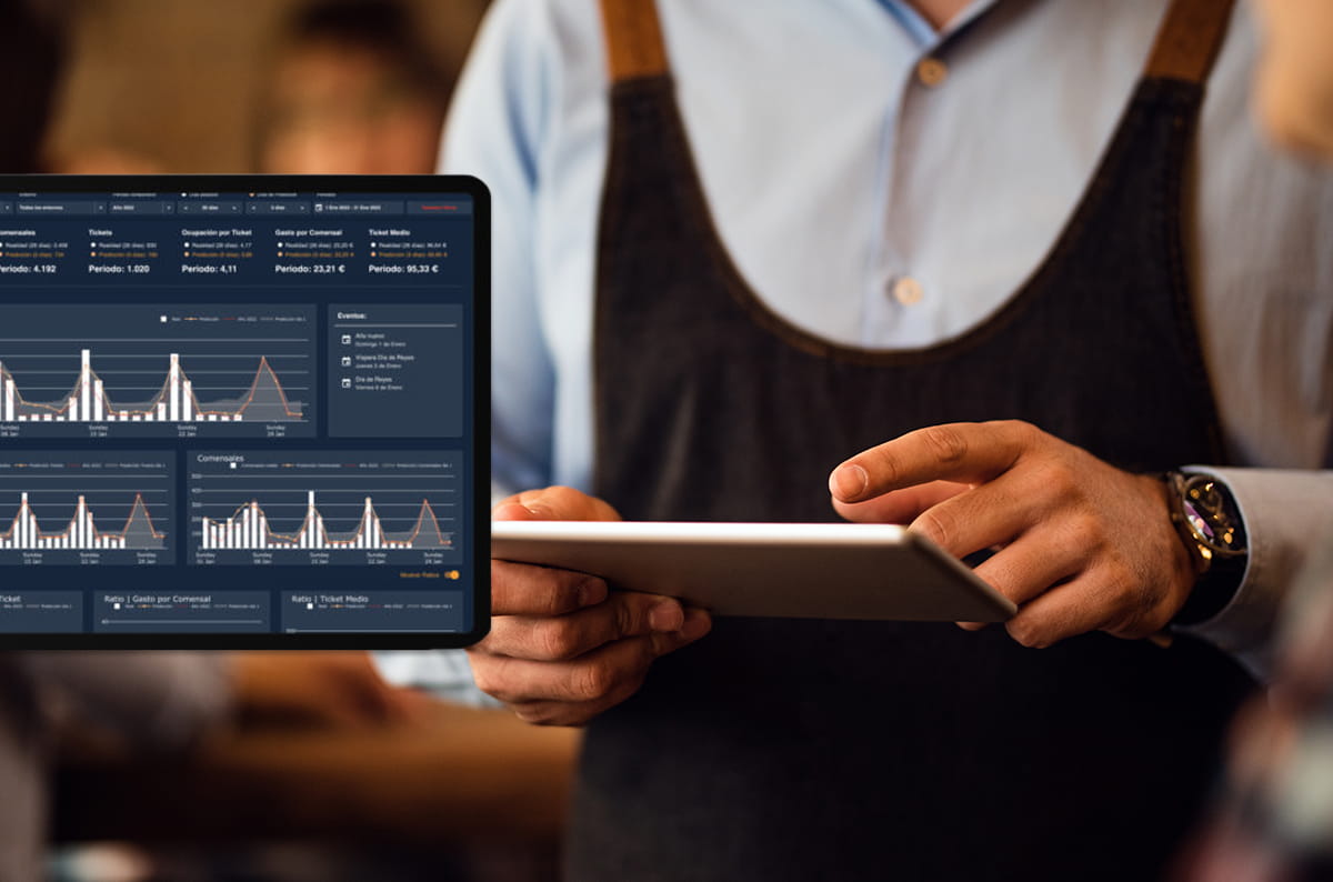 Encargado Restaurante con iPad y Controliza